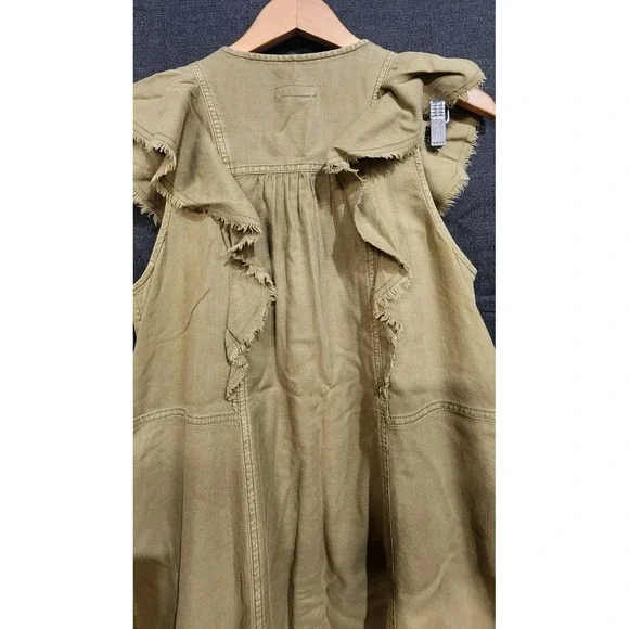 NWOT Anthropologie Pilcro‎ Moss Flutter Sleeve Button Front Tunic Dress Medium - Picture 10 of 15